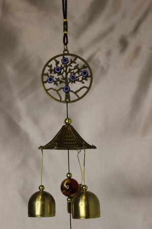 Deprem Zili Çanı Rüzgar Çanı Zili Feng Shui Yin Yang Hayat Ağacı