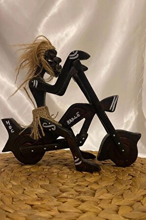 Ahşap Primitif Yamyam Yerli Aborjin İnka Motorlu Harley El İşi Hand Made