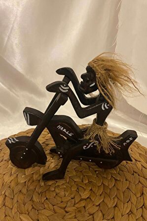 Ahşap Primitif Yamyam Yerli Aborjin İnka Motorlu Harley El İşi Hand Made