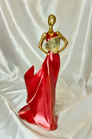 Kırmızı Modern Kadın Şaraplık Kadın Led Işıklı Şişesi ile Beraber