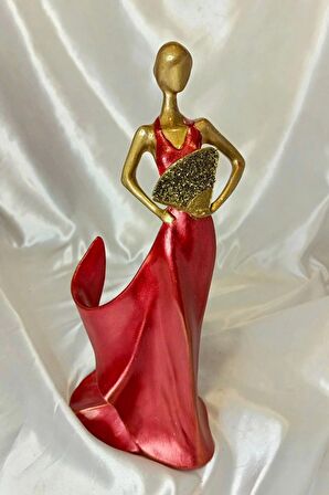 Kırmızı Modern Kadın Şaraplık Kadın Led Işıklı Şişesi ile Beraber