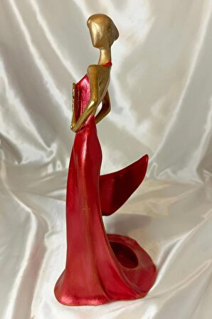 Kırmızı Modern Kadın Şaraplık Kadın Led Işıklı Şişesi ile Beraber