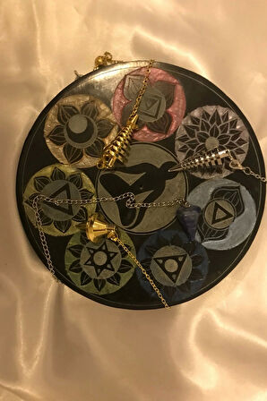 Pandül Sarkaç Doğal Taş Pandül ve Arındırma Temizleme Doğal Opsidyen Taşı Pirinç Pandül Taşı Kinesiyoloji Enerji Çalışmalarına Özel Radyestezi 7 Çakra