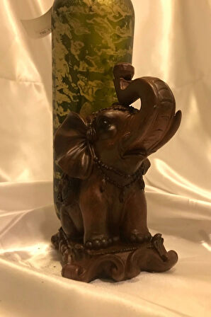 Şaraplık Fil Objeli Polyester Feng Shui Şaraplık