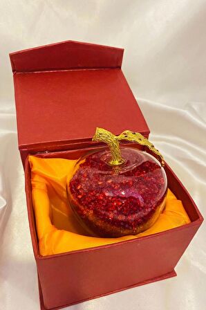 Kristal Cam Küre Elma Taşlı