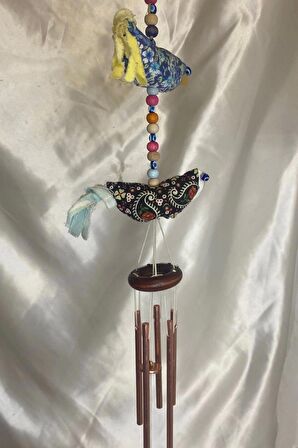 Deprem Çanı Rüzgar Zili Feng Shui Bze Nazar Boncuk 5 Metal Borulu