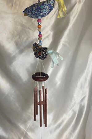 Deprem Çanı Rüzgar Zili Feng Shui Bze Nazar Boncuk 5 Metal Borulu