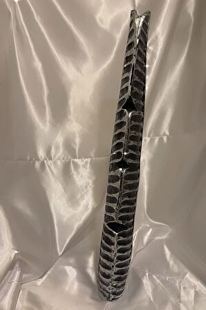 Yaprak Vazo Siyah Gümüş Vazo 57cm