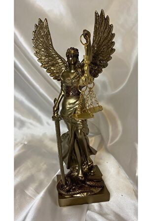 Avukat Adalet Kadın Heykeli Themis Terazi Kanatlı Büyük