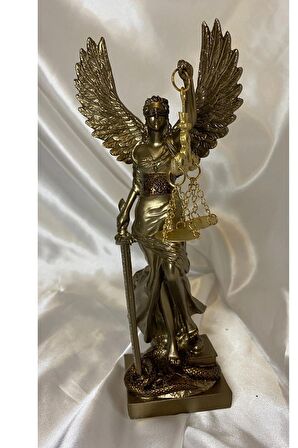 Avukat Adalet Kadın Heykeli Themis Terazi Kanatlı Büyük