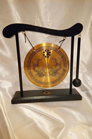 Feng Shui Metal Gong Pirinç Yin Yang Yin Yang Çift Ejderha Masa Üstü