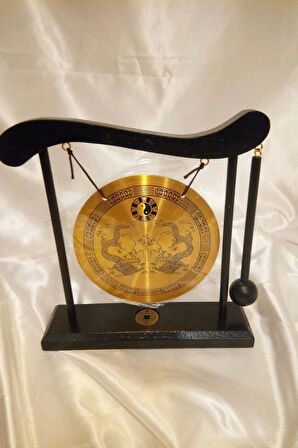 Feng Shui Metal Gong Pirinç Yin Yang Yin Yang Çift Ejderha Masa Üstü