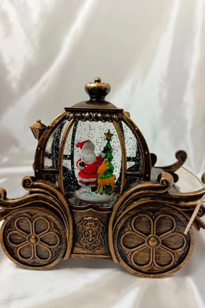Yılbaşı Noel Fayton Tasarımlı Kar Küresi Noel Baba Karakter Işık kahve Yeni Yıl