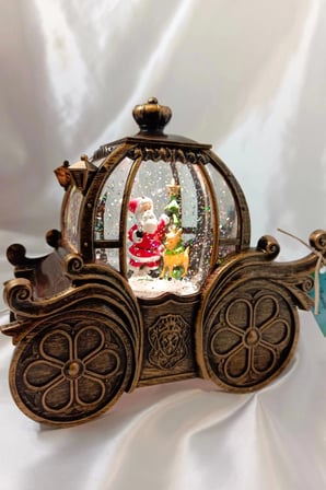 Yılbaşı Noel Fayton Tasarımlı Kar Küresi Noel Baba Karakter Işık kahve Yeni Yıl