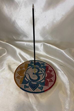 Aum Om Hand Made El İşi Feng Shui Ejderha Yılı Doğal Obsidyen Taşı Çubuk Konik Tütsülük