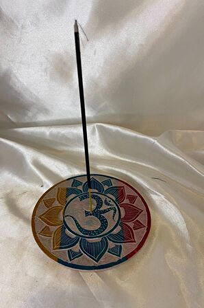 Aum Om Hand Made El İşi Feng Shui Ejderha Yılı Doğal Obsidyen Taşı Çubuk Konik Tütsülük