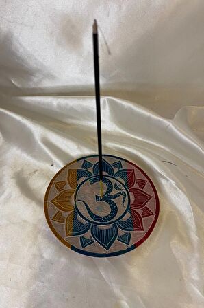 Aum Om Hand Made El İşi Feng Shui Ejderha Yılı Doğal Obsidyen Taşı Çubuk Konik Tütsülük