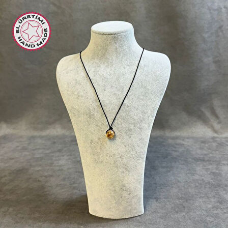 Uretti - Tuğba 6667 9353 El Yapımı Sitrin Doğal Taş Kolye