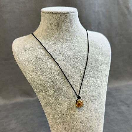 Uretti - Tuğba 6667 9353 El Yapımı Sitrin Doğal Taş Kolye