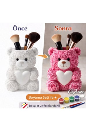 Boyanabilir Alç? Ay?c?k F?rçal?k / Kalemlik | Boya ve F?rça Dahil | Sanat Etkinli?i