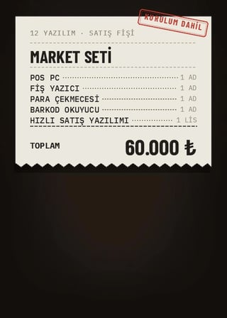 Market Bakkal Kantin Pos Yazılım Seti