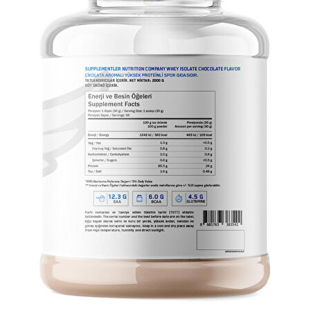 Supplementler.com Whey Isolate 2000 Gr - ÇİKOLATA