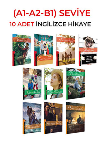 İNGİLİZCE HİKAYE A1-A2-B1 SEVİYESİNDE 10 LU  KİTAP SETİ 