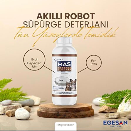 Mas akıllı robot süpürge deterjanı 3'lü set2 (evcil hayvanlı evler,çam kokulu,nergis kokulu) 500 ml