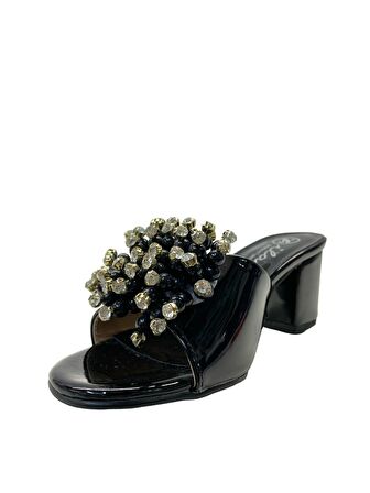 Tuğba Ortopedi TH26 Kadın Taşlı Topuklu Abiye Terlik