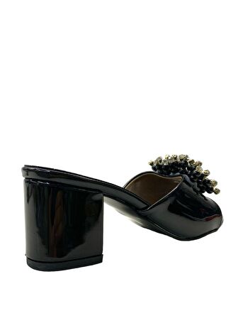 Tuğba Ortopedi TH26 Kadın Taşlı Topuklu Abiye Terlik