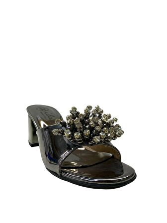 Tuğba Ortopedi TH26 Kadın Taşlı Topuklu Abiye Terlik