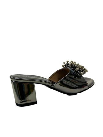 Tuğba Ortopedi TH26 Kadın Taşlı Topuklu Abiye Terlik