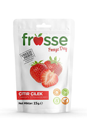 Çilek Kıtırı - Freeze Dried - Üretici Firmadan Dondurularak Kurutulmuş Çilek Cipsi 15g