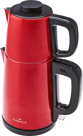 Karaca Tea Break Rouge Red Çelik Su Isıtıcı & Çay Makinesi