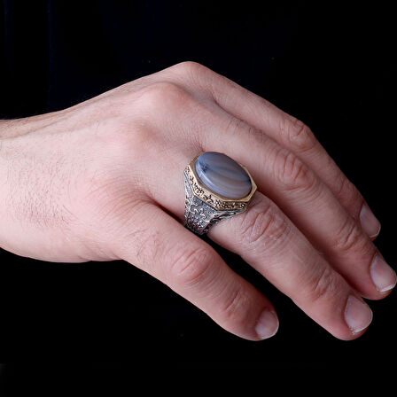 Erkek Yüzük 925 Ayar Gümüş – Usta İşçilikli Özel Taş Modeli