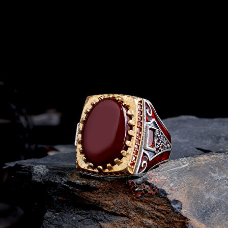 925 Ayar Erkek Gümüş Yüzük – Özgün Desenli El Yapımı Yüzük