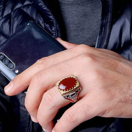 925 Ayar Erkek Gümüş Yüzük – Özgün Desenli El Yapımı Yüzük