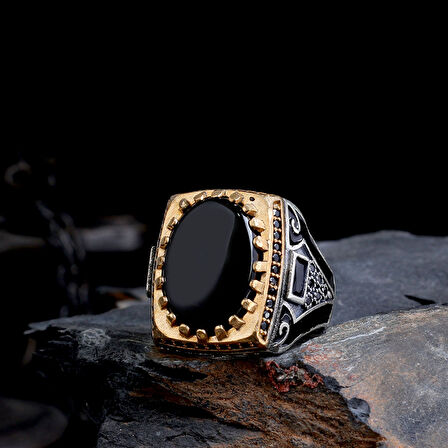 925 Ayar Erkek Gümüş Yüzük – Özgün Desenli El Yapımı Yüzük