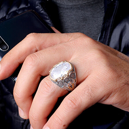 El İşçiliği 925 Ayar Gümüş Erkek Yüzük – Gösterişli ve Şık Tasarım