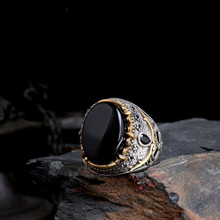 Senin Silver – Şah Duruşu 925 | Oval Taşlı Maskülen Yüzük