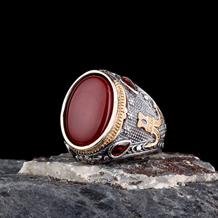 Senin Silver – Şah Duruşu 925 | Oval Taşlı Maskülen Yüzük