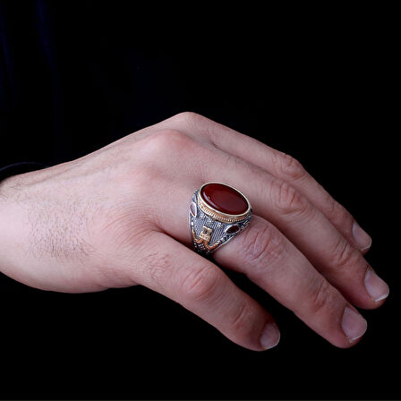 Senin Silver – Şah Duruşu 925 | Oval Taşlı Maskülen Yüzük