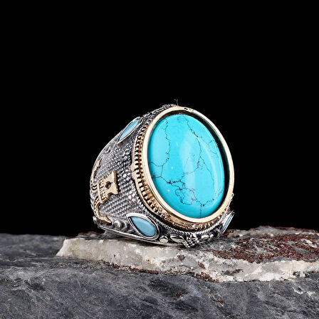 Senin Silver – Şah Duruşu 925 | Oval Taşlı Maskülen Yüzük