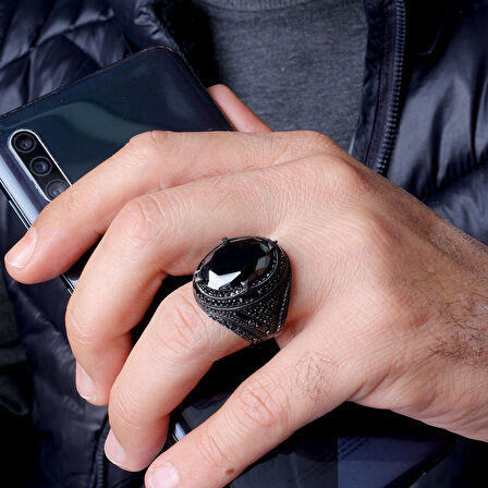 Senin Silver – Zirve 925 | Büyük Taşlı Erkek Gümüş Yüzük