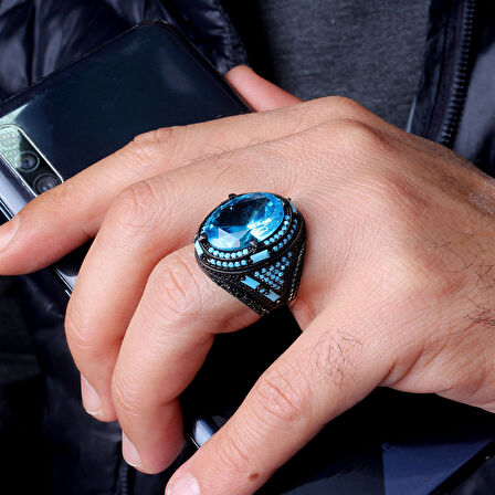 Senin Silver – Zirve 925 | Büyük Taşlı Erkek Gümüş Yüzük