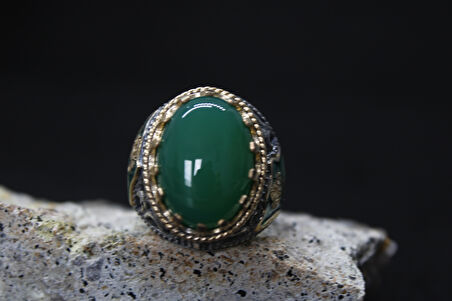 Osmanlı Bayraklı 925 Ayar Erkek Gümüş Yüzük