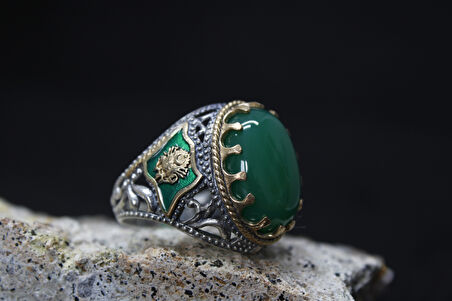 Osmanlı Bayraklı 925 Ayar Erkek Gümüş Yüzük