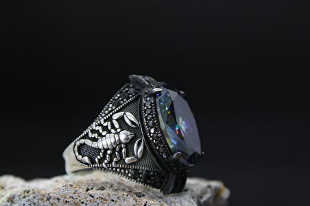 Senin Silver 925 Ayar Erkek Gümüş Yüzük – Akrep İşlemeli Zarif Model