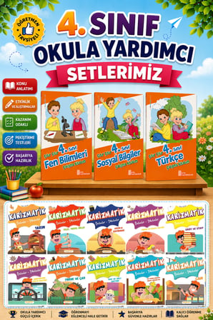 4.Sınıf Çıtır Çıtır Türkçe + Fen Bilimleri + Sosyal Bilgiler + Karizmatik Hikaye Seti
