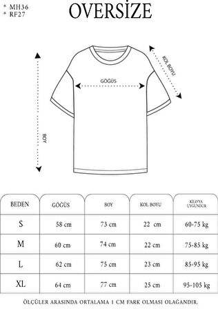 Unisex Bisiklet Yaka Baskılı Oversize T-Shirt - Beyaz